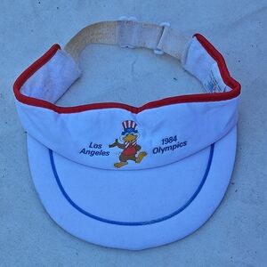 White and Red Kids Visor - 1984 Olympics
